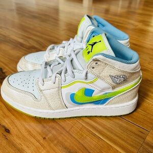 Kids Sneakers - White, Blue, and Green